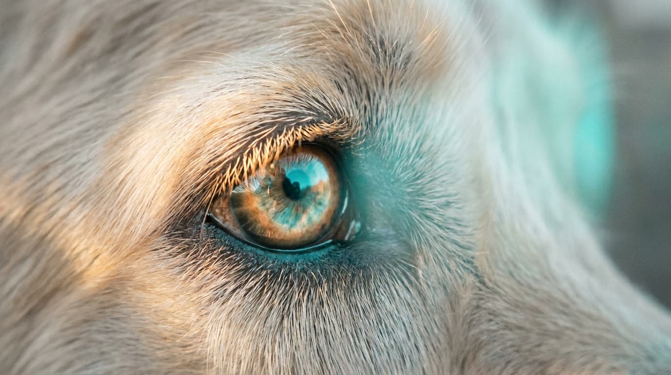 Makroaufnahme eines Hundeauges